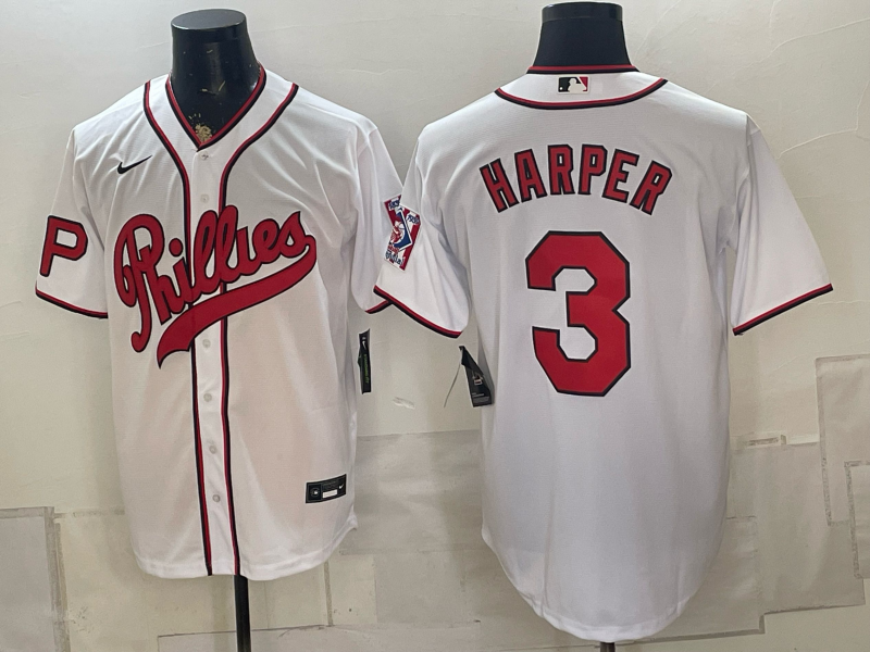 Men 2026 Philadelphia Phillies #3 Harper white Game Nike MLB Jerseys 0823001->philadelphia phillies->MLB Jersey